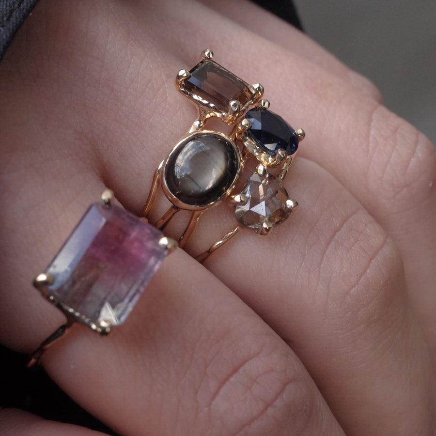 Charm Ring No.1445/  Black Star Sapphire