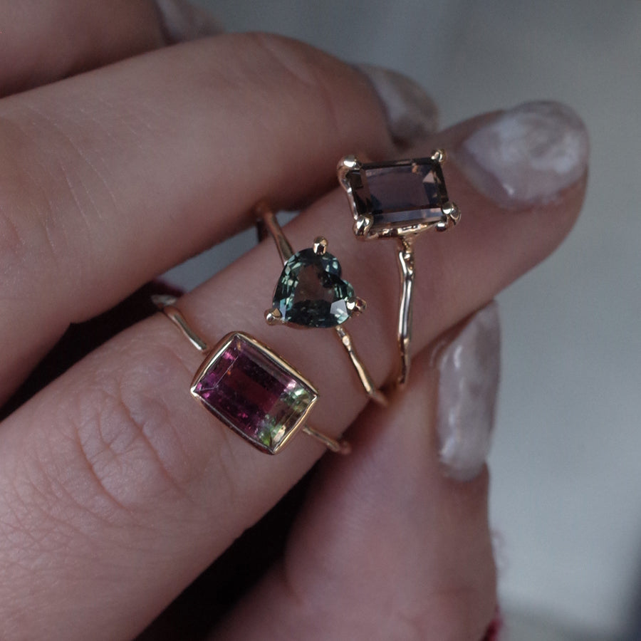 Charm Ring No.1447/ Smoky Quartz