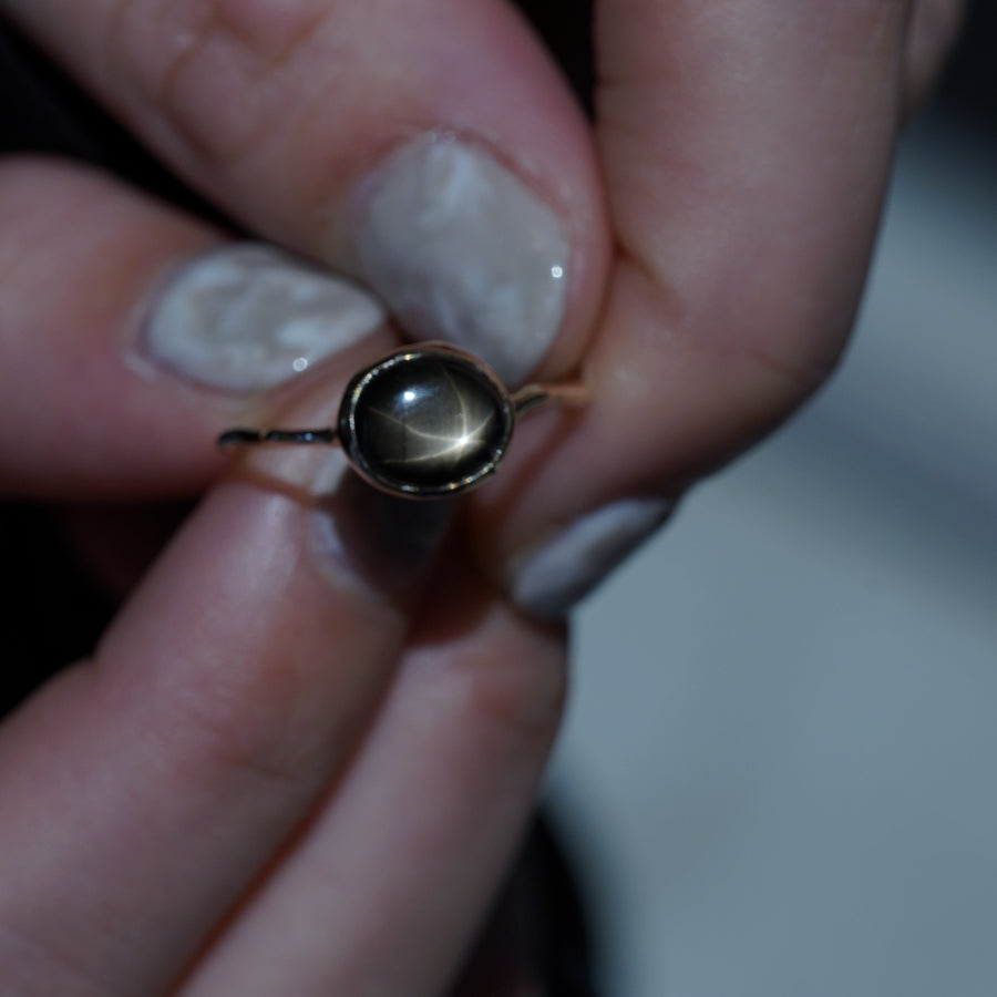 Charm Ring No.1445/  Black Star Sapphire