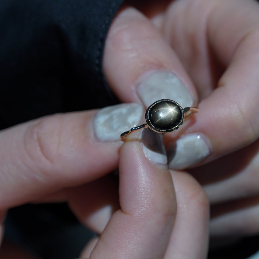 Charm Ring No.1445/  Black Star Sapphire