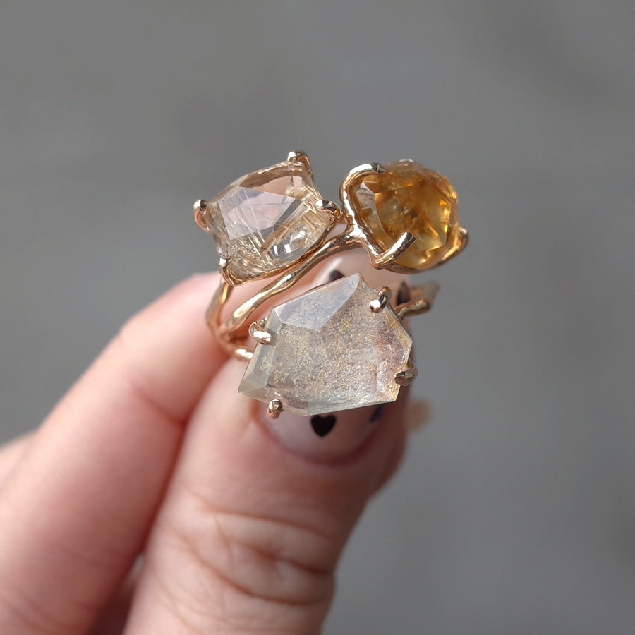 Charm Ring No.1475/ Rutilelated Quartz