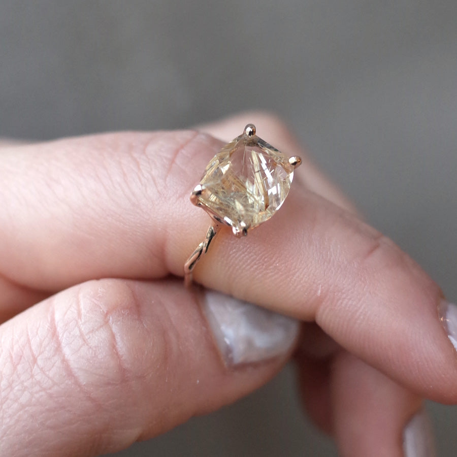 Charm Ring No.1475/ Rutilelated Quartz