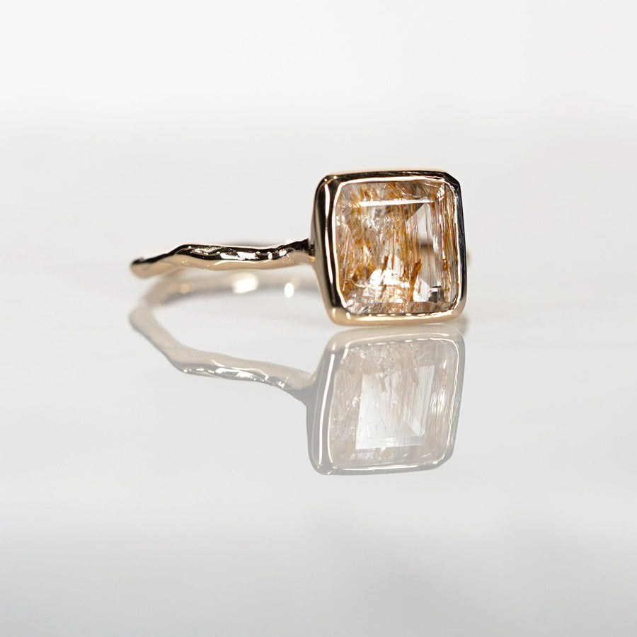 Charm Ring No.1476/ Rutile in Topaz