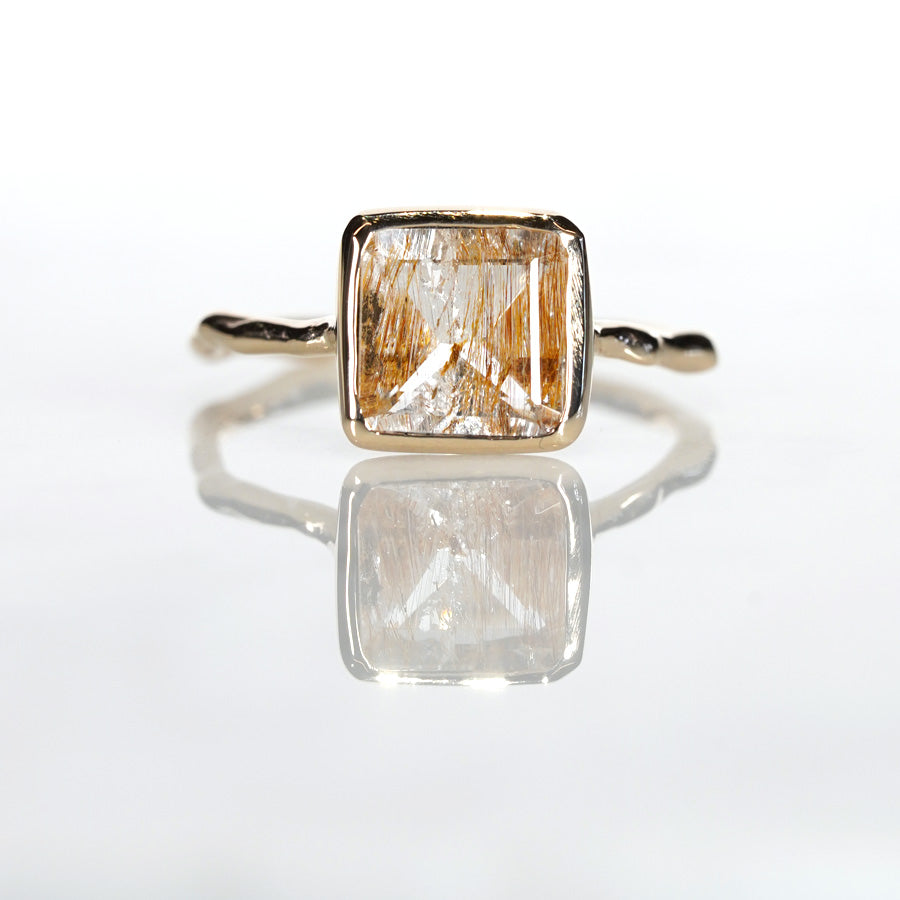 Charm Ring No.1476/ Rutile in Topaz