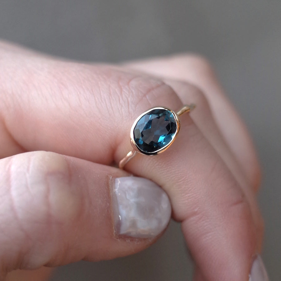 Charm Ring No.1477/ London Blue Topaz