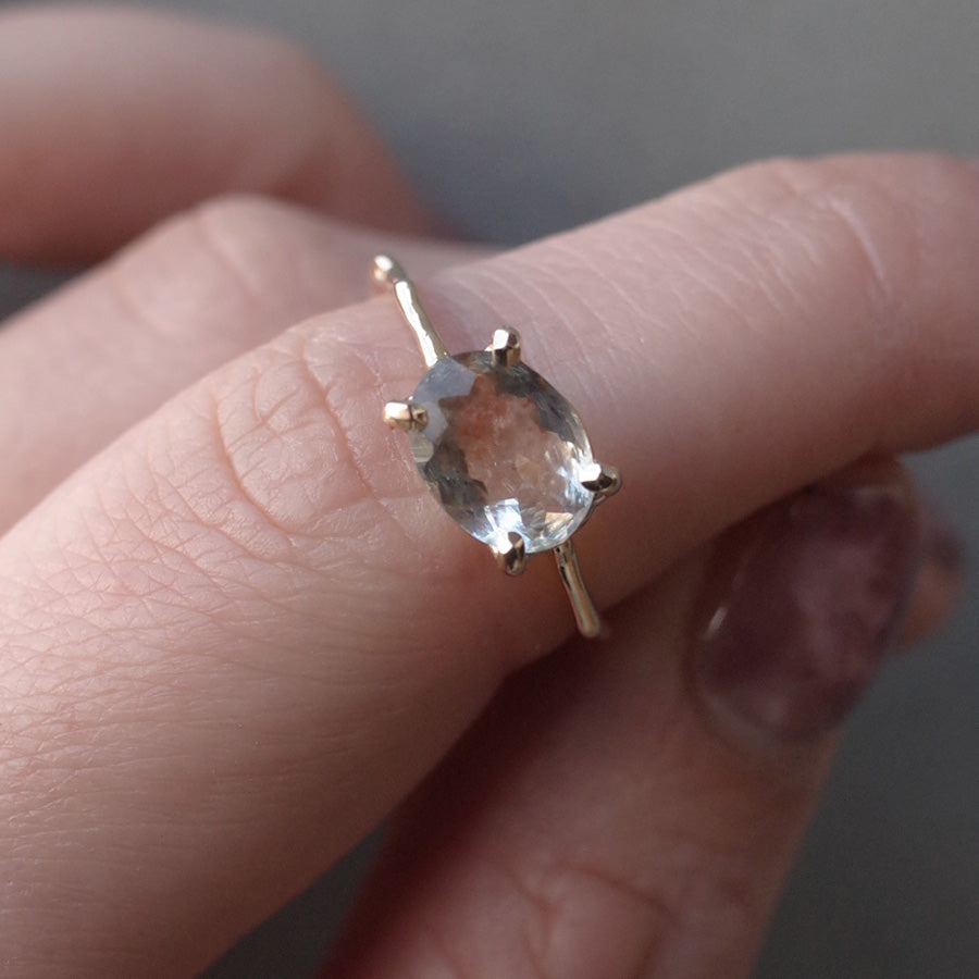 Charm Ring No.1488/ Moss Aquamarine