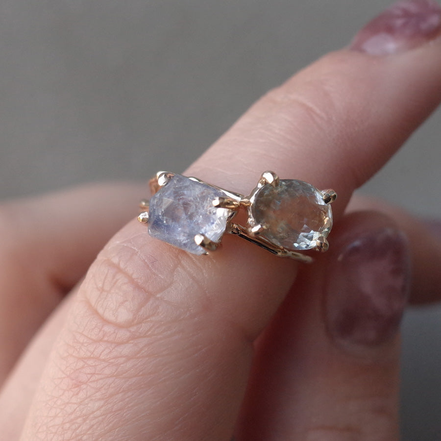 Charm Ring No.1488/ Moss Aquamarine