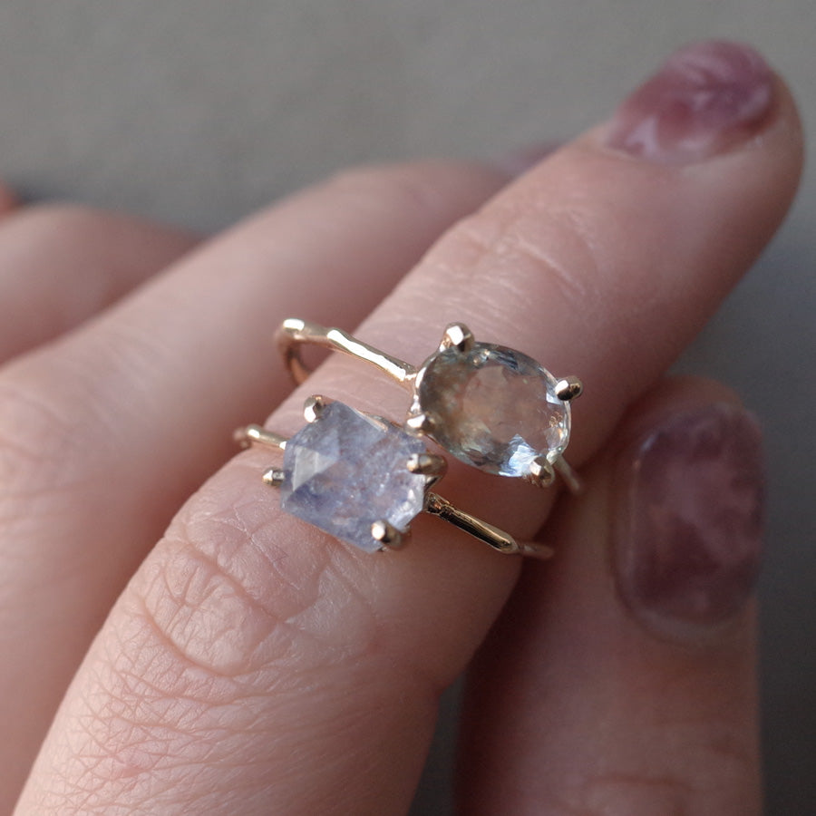 Charm Ring No.1488/ Moss Aquamarine