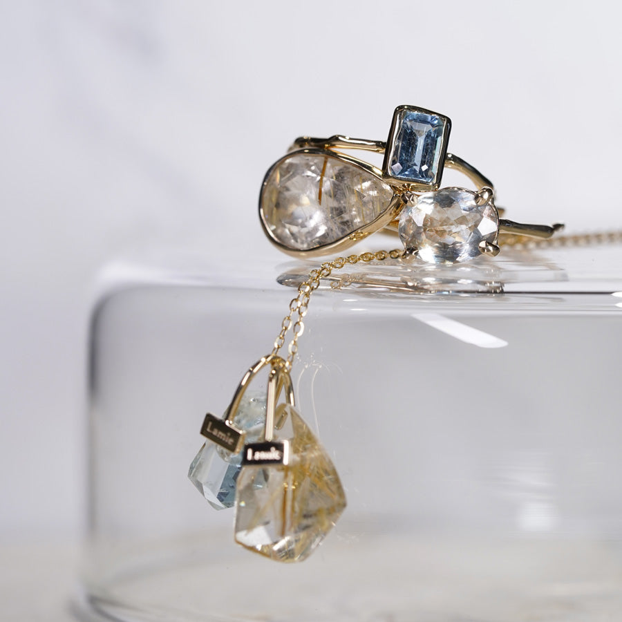 Charm Ring No.1488/ Moss Aquamarine