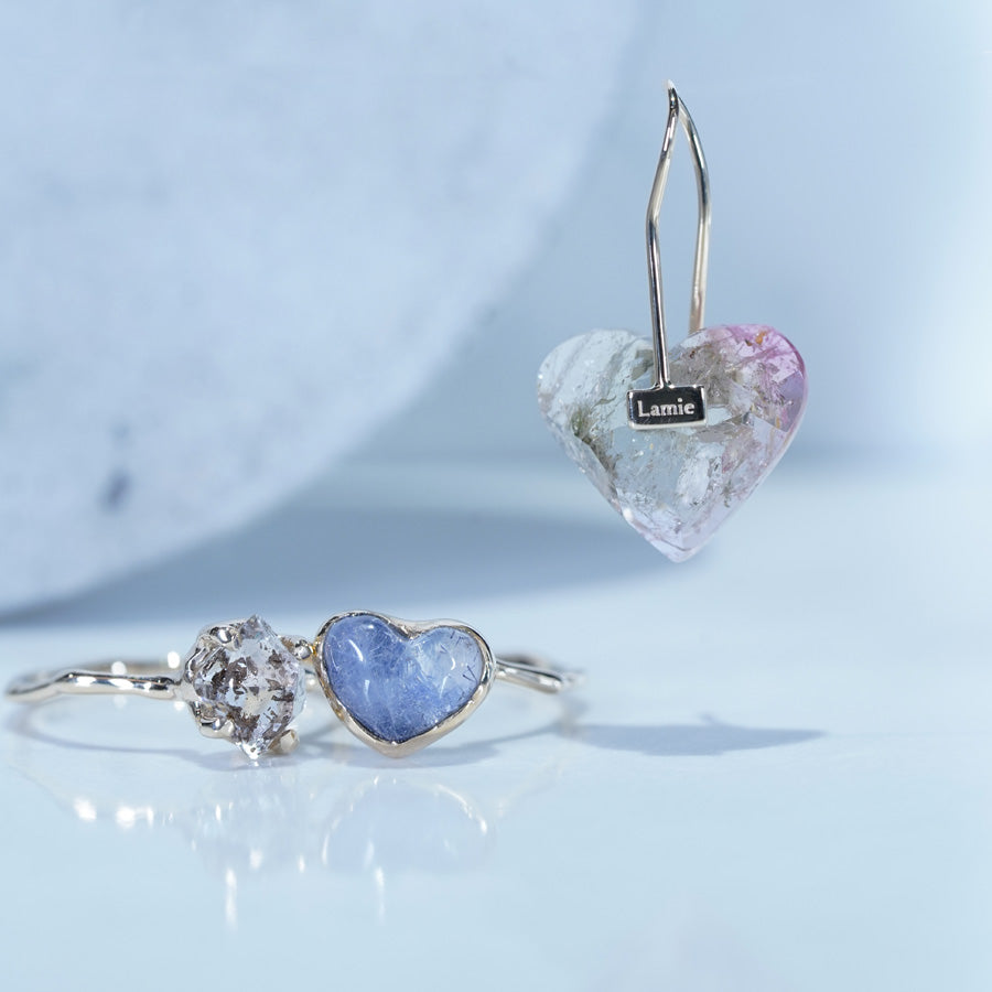 Charm Ring No.1490/ Dumortierite in Quartz