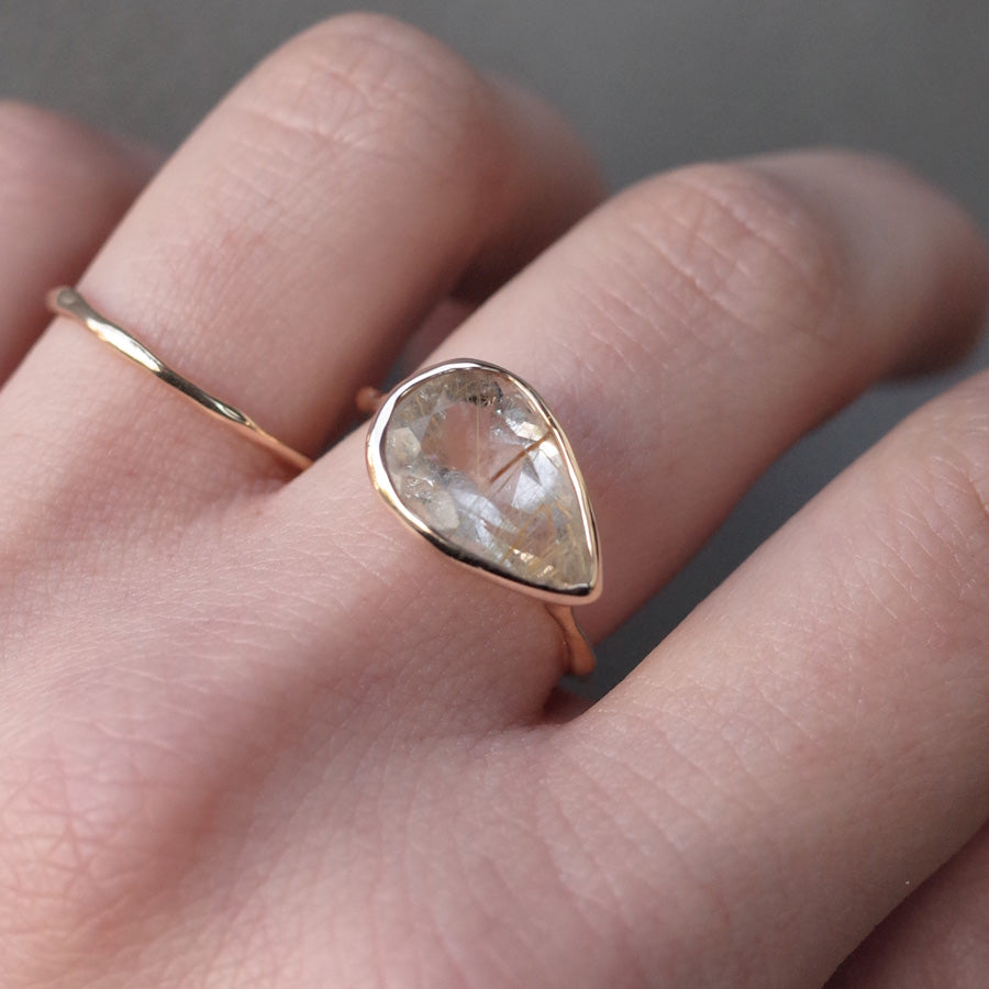 Charm Ring No.1492/ Rutilelated Quartz