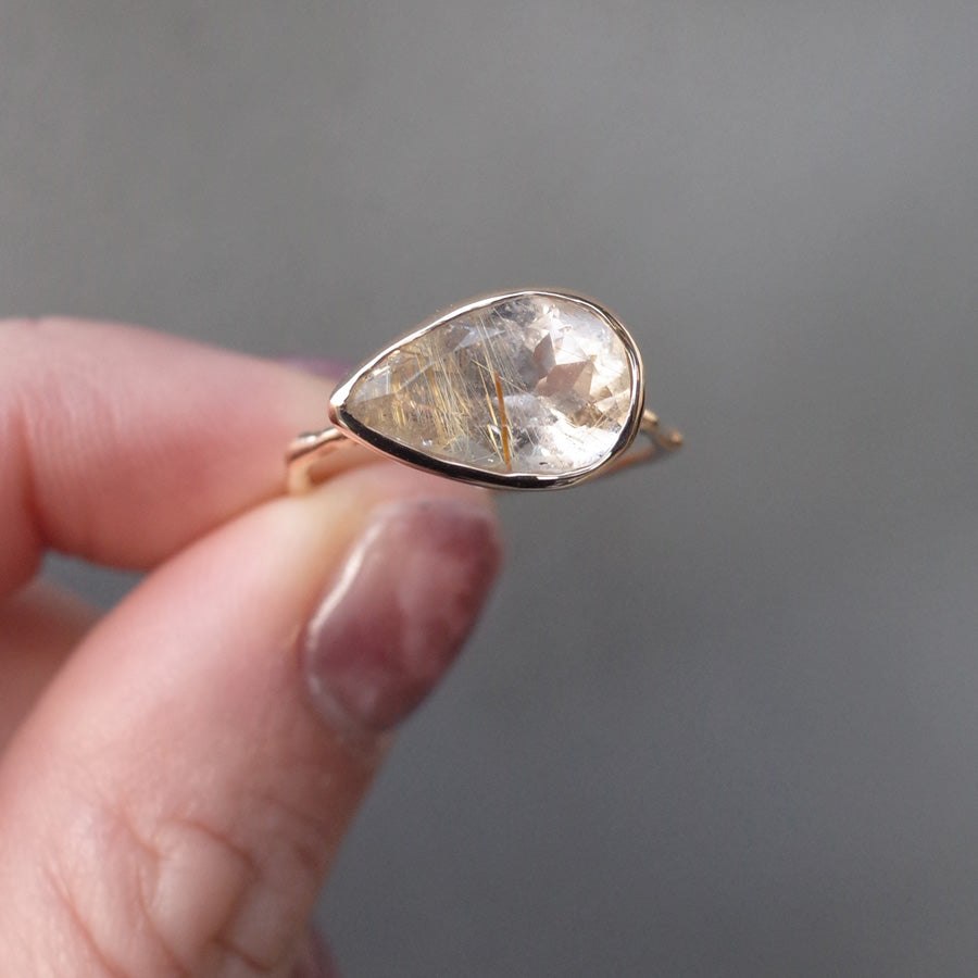 Charm Ring No.1492/ Rutilelated Quartz