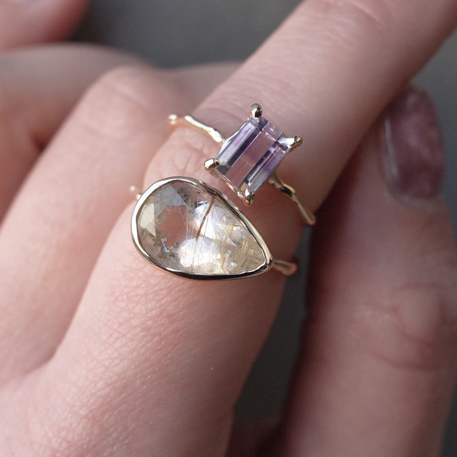 Charm Ring No.1492/ Rutilelated Quartz