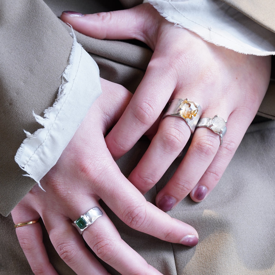 Charm Ring №1091 / Herkimer Diamond