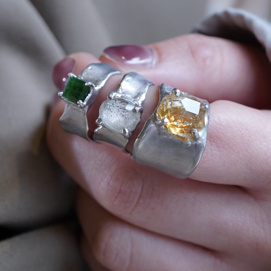 Charm Ring №1091 / Herkimer Diamond