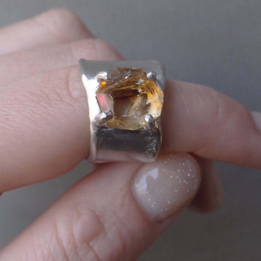Charm Ring №1091 / Herkimer Diamond