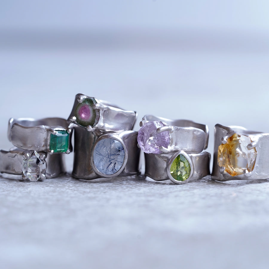 Charm Ring №1091 / Herkimer Diamond
