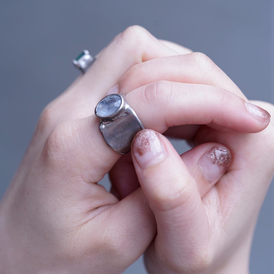 Charm Ring №1091 / Herkimer Diamond