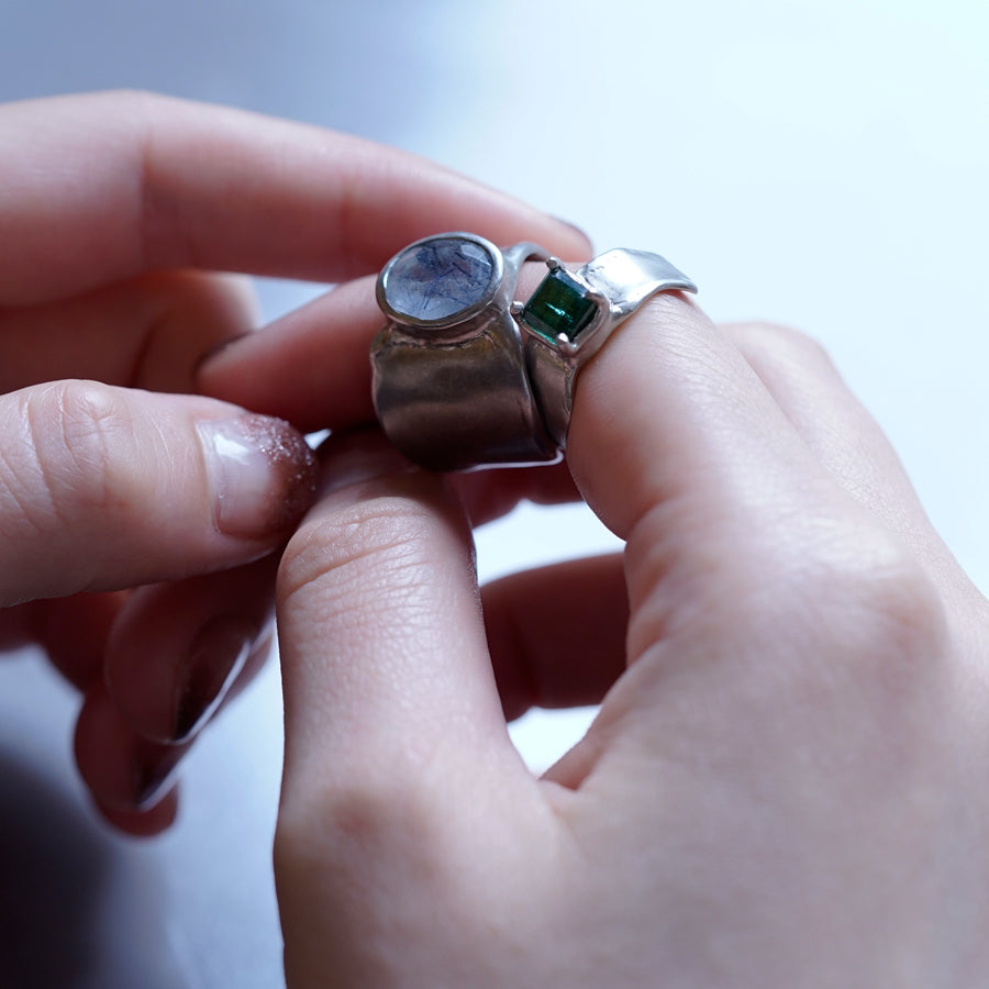 Charm Ring №1091 / Herkimer Diamond
