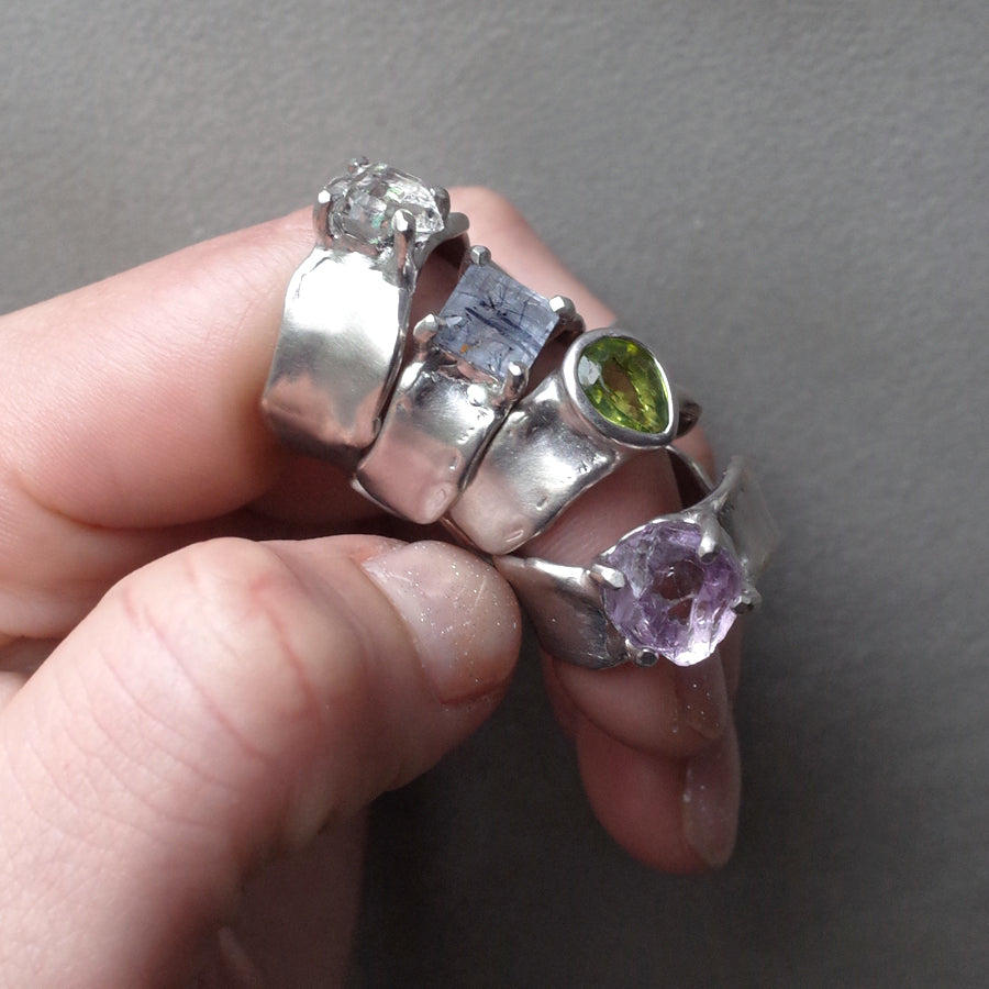 Charm Ring №1091 / Herkimer Diamond