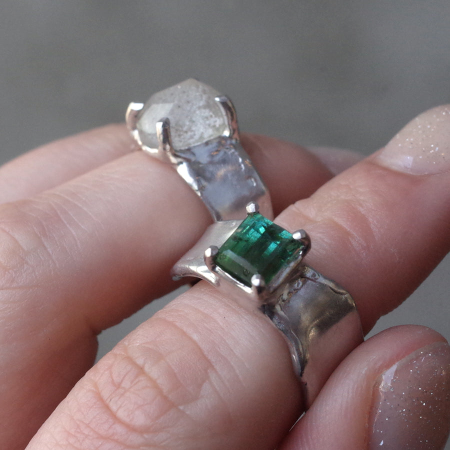 Charm Ring №1091 / Herkimer Diamond