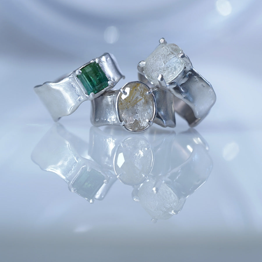 Charm Ring №1091 / Herkimer Diamond