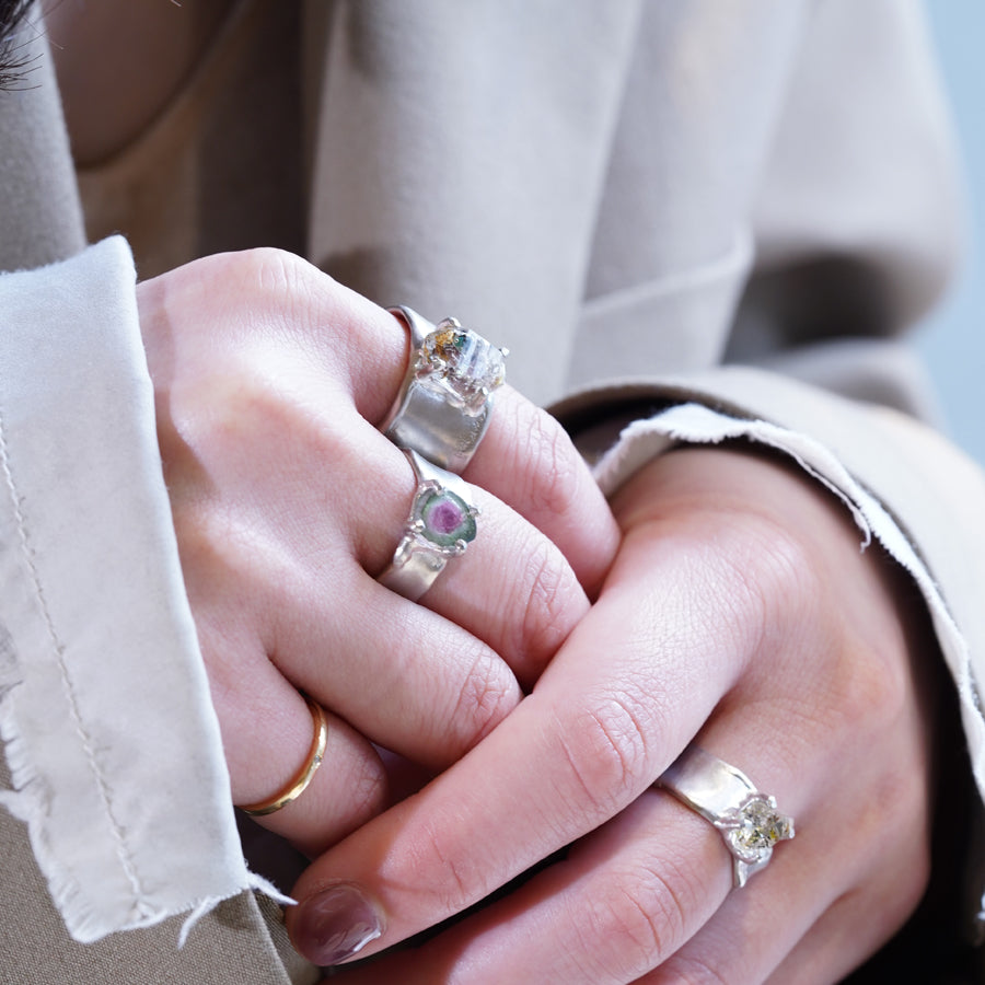 Charm Ring №1091 / Herkimer Diamond