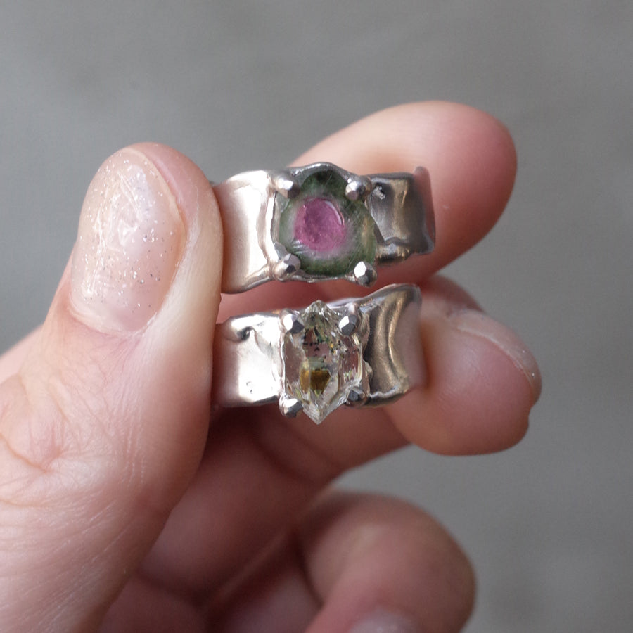 Charm Ring №1091 / Herkimer Diamond