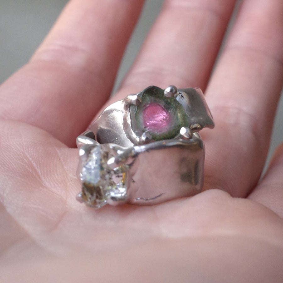 Charm Ring №1091 / Herkimer Diamond