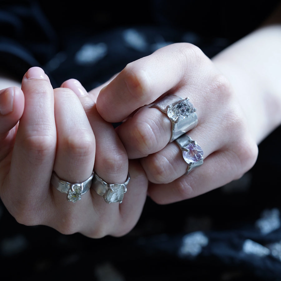 Charm Ring  №1719/ Amethyst