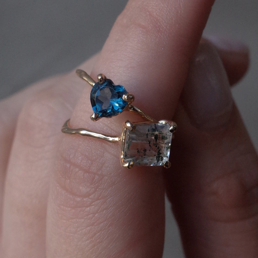 Charm Ring No.1730/  London Blue Topaz