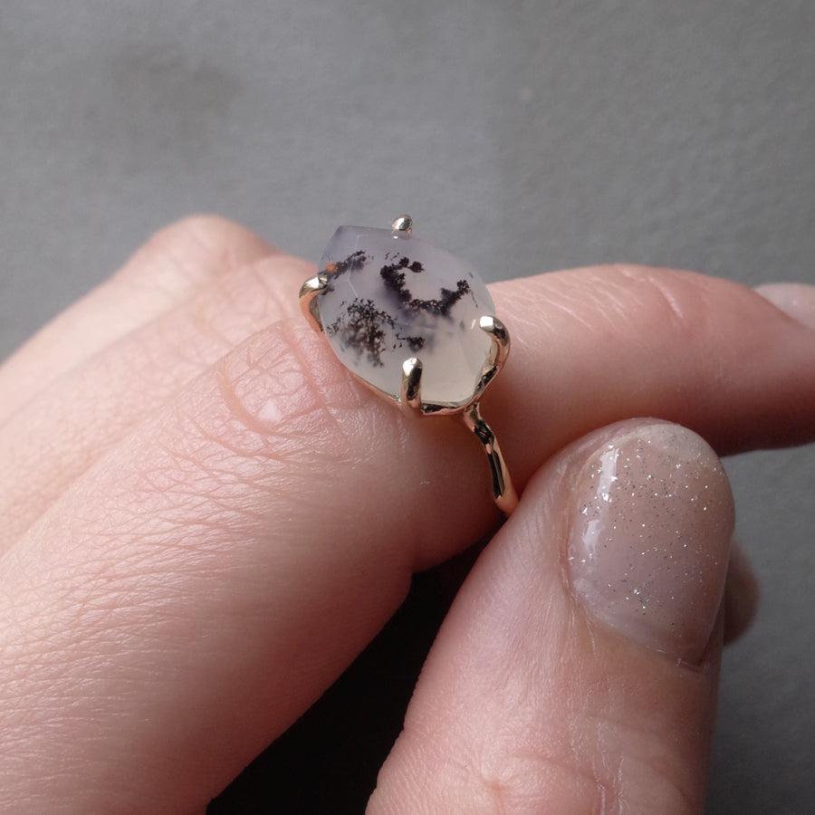 Charm Ring No.1731/  Dendritic Agate
