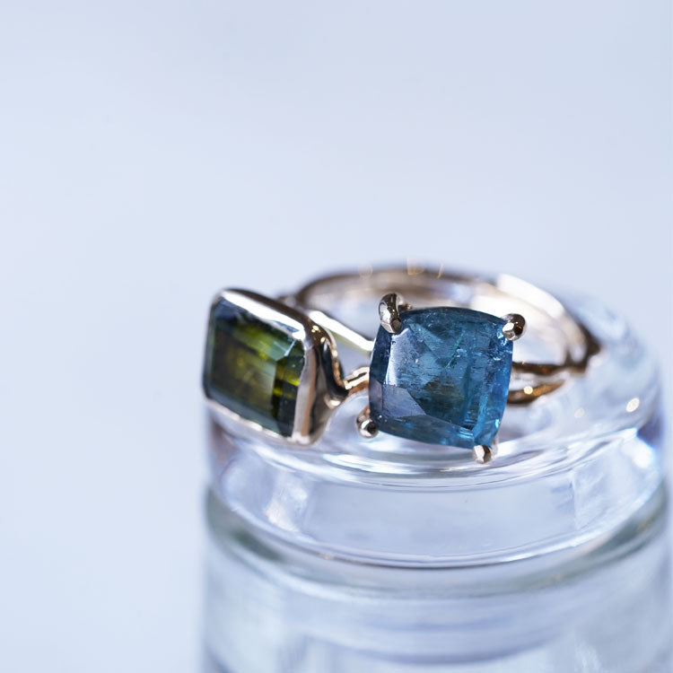 Charm Ring No.1751/ Indicolite Tourmaline