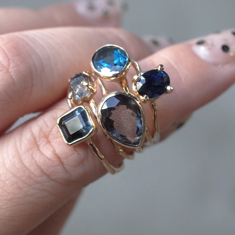 Charm Ring No.1763/  Moss Aquamarine