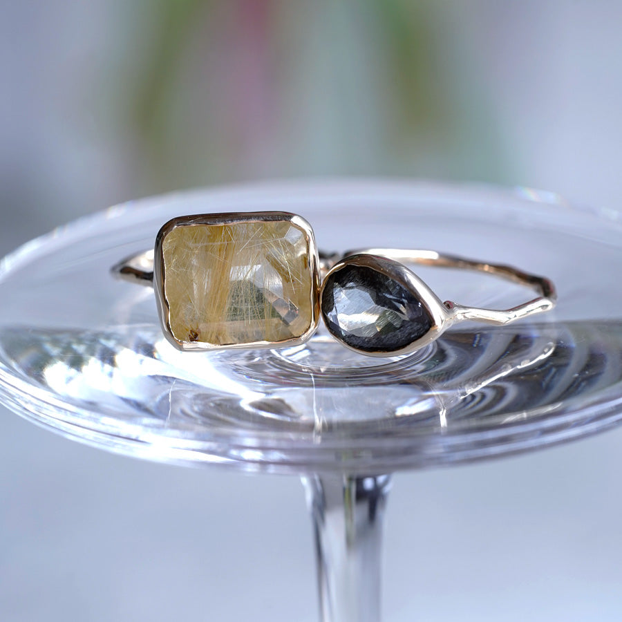 Charm Ring No.1763/  Moss Aquamarine