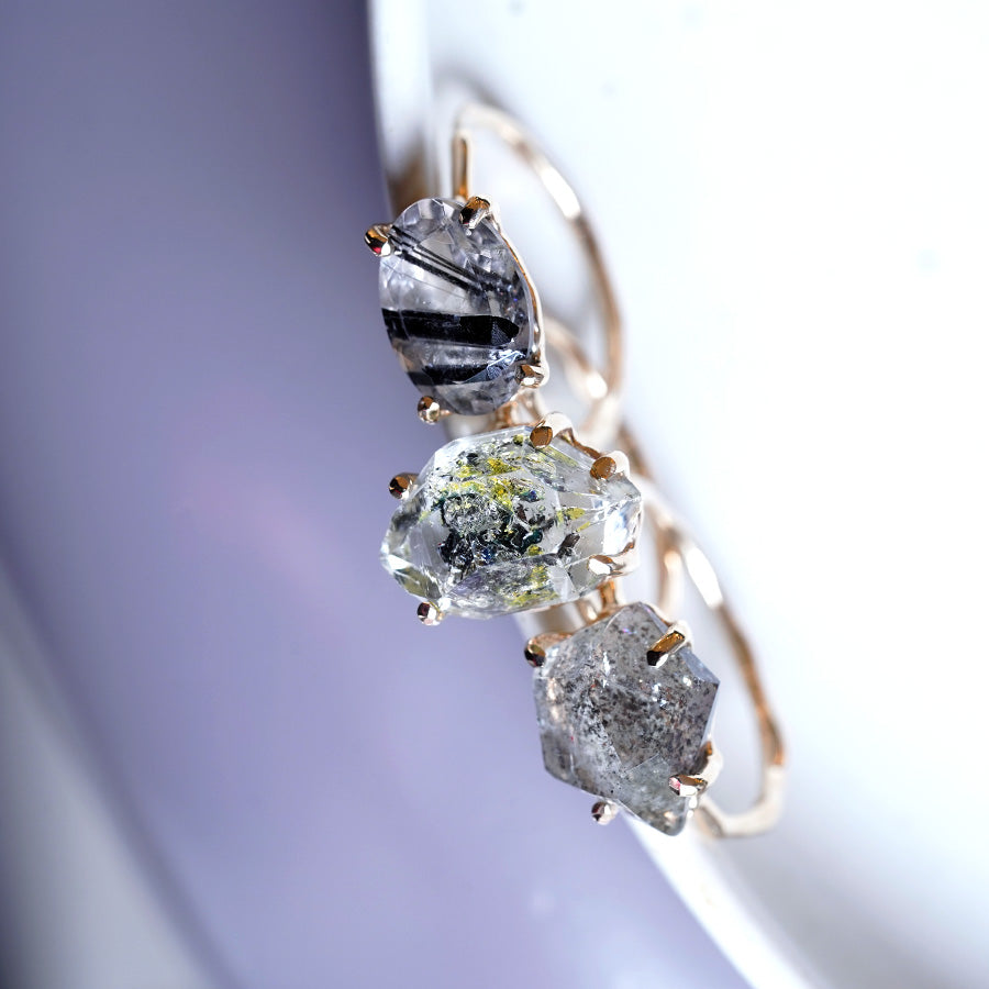 Charm Ring No.1764/  Moss Aquamarine