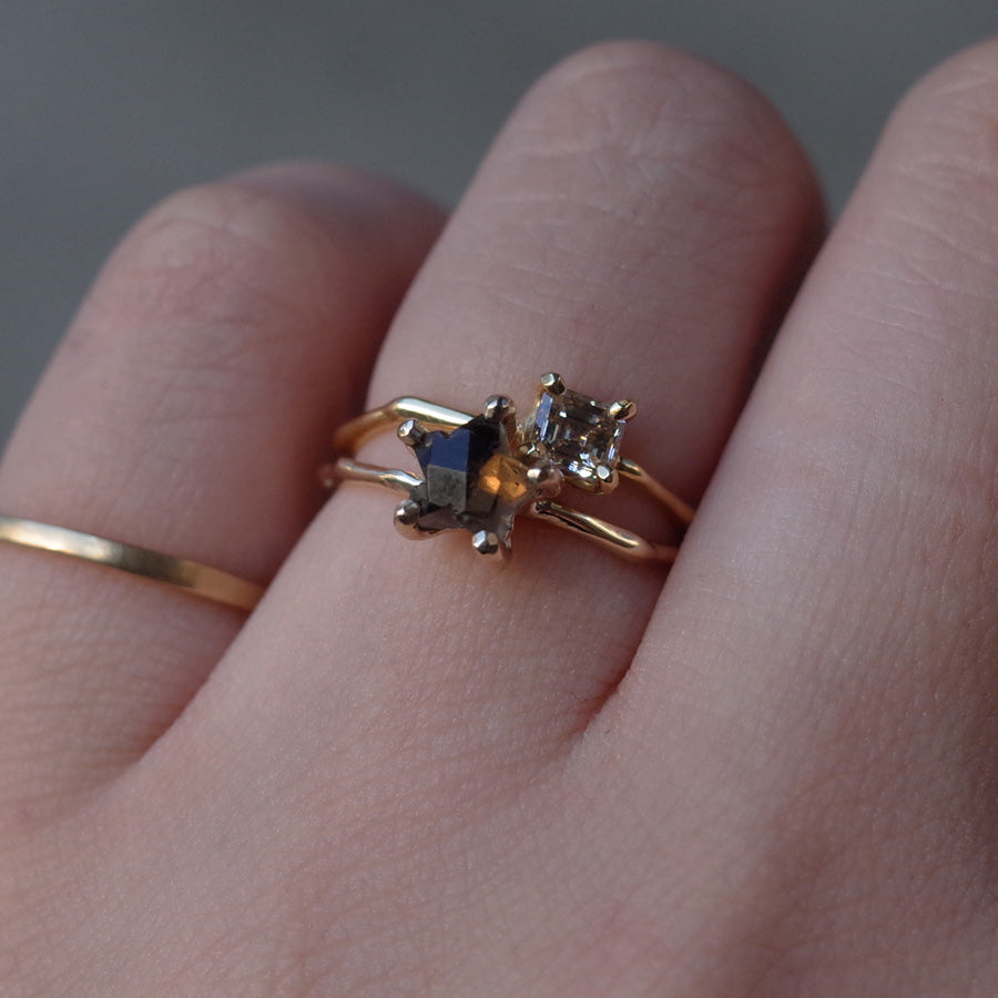 Charm Ring No.1776/  Smoky Quartz