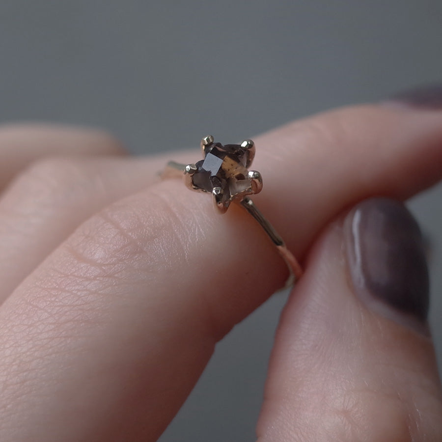 Charm Ring No.1776/  Smoky Quartz