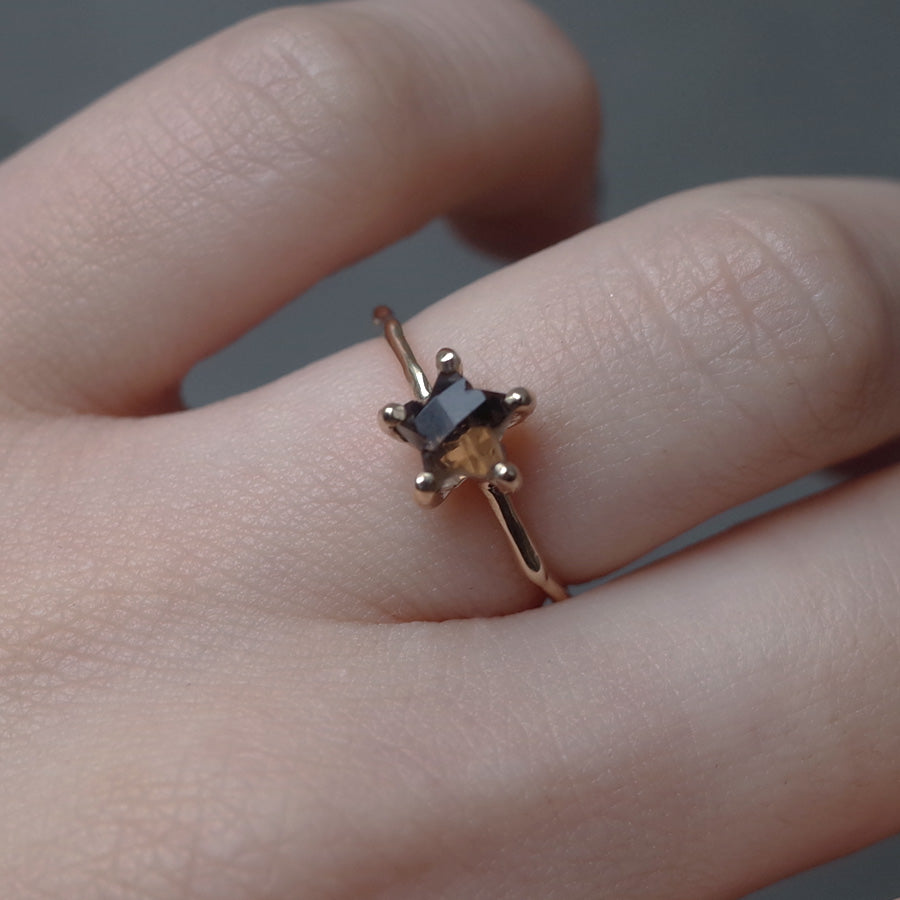 Charm Ring No.1776/  Smoky Quartz