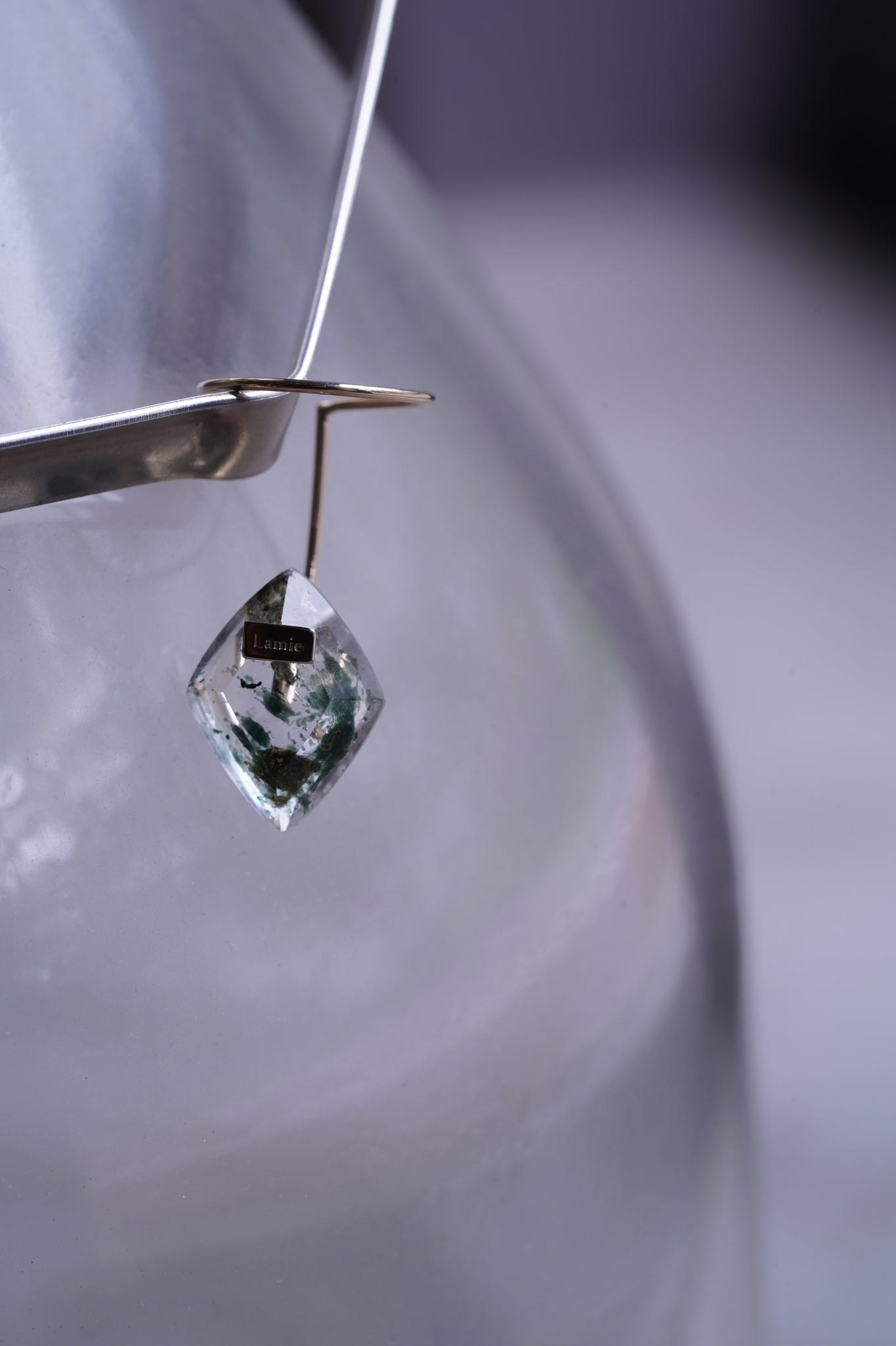 Bag イヤカフ  №4376/ Fluorite in Quartz