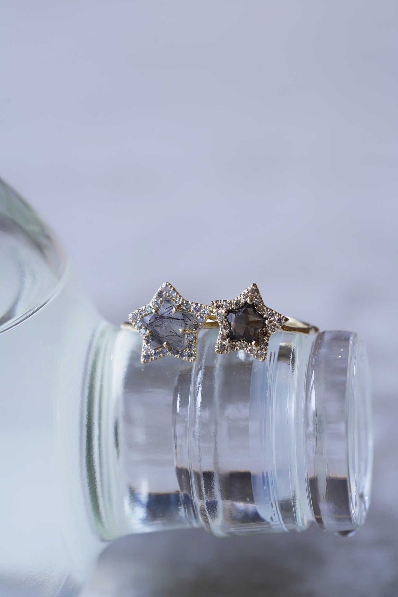 Melee Diamond Ring No.5005/ Black Rutilated Quartz