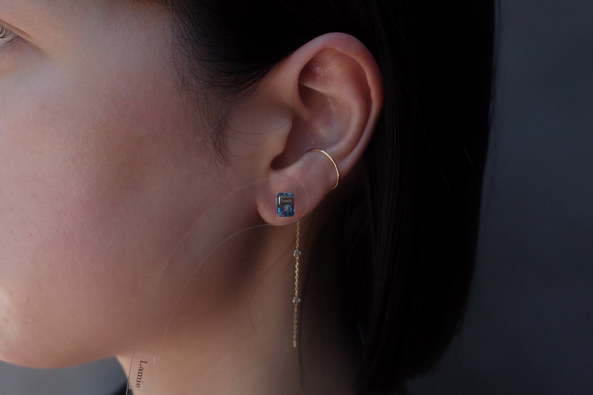 Bag ピアス  №8010/London Blue Topaz