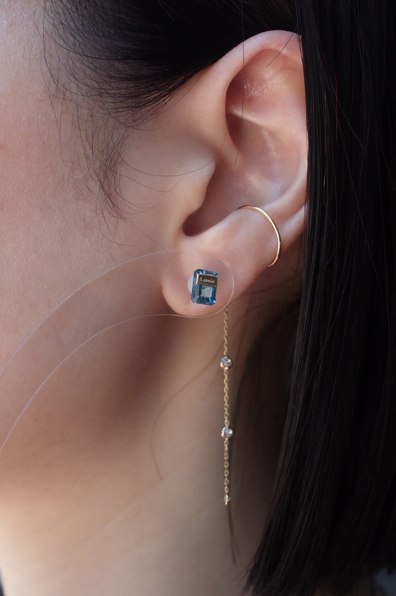 Bag ピアス  №8010/London Blue Topaz