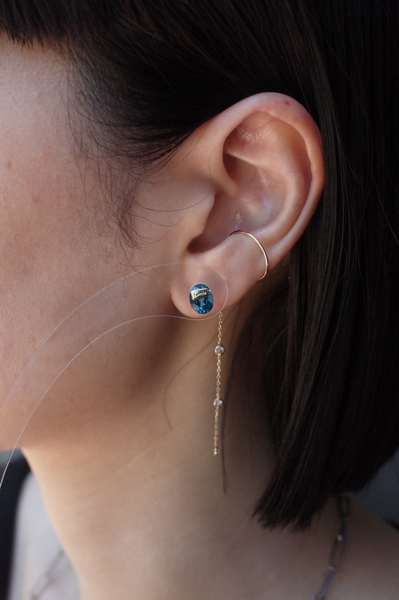Bag ピアス  №8011/London Blue Topaz
