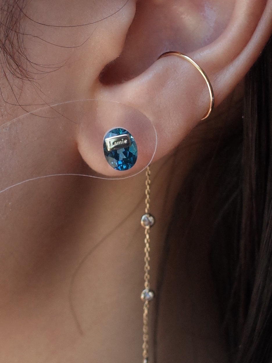 Bag ピアス  №8011/London Blue Topaz