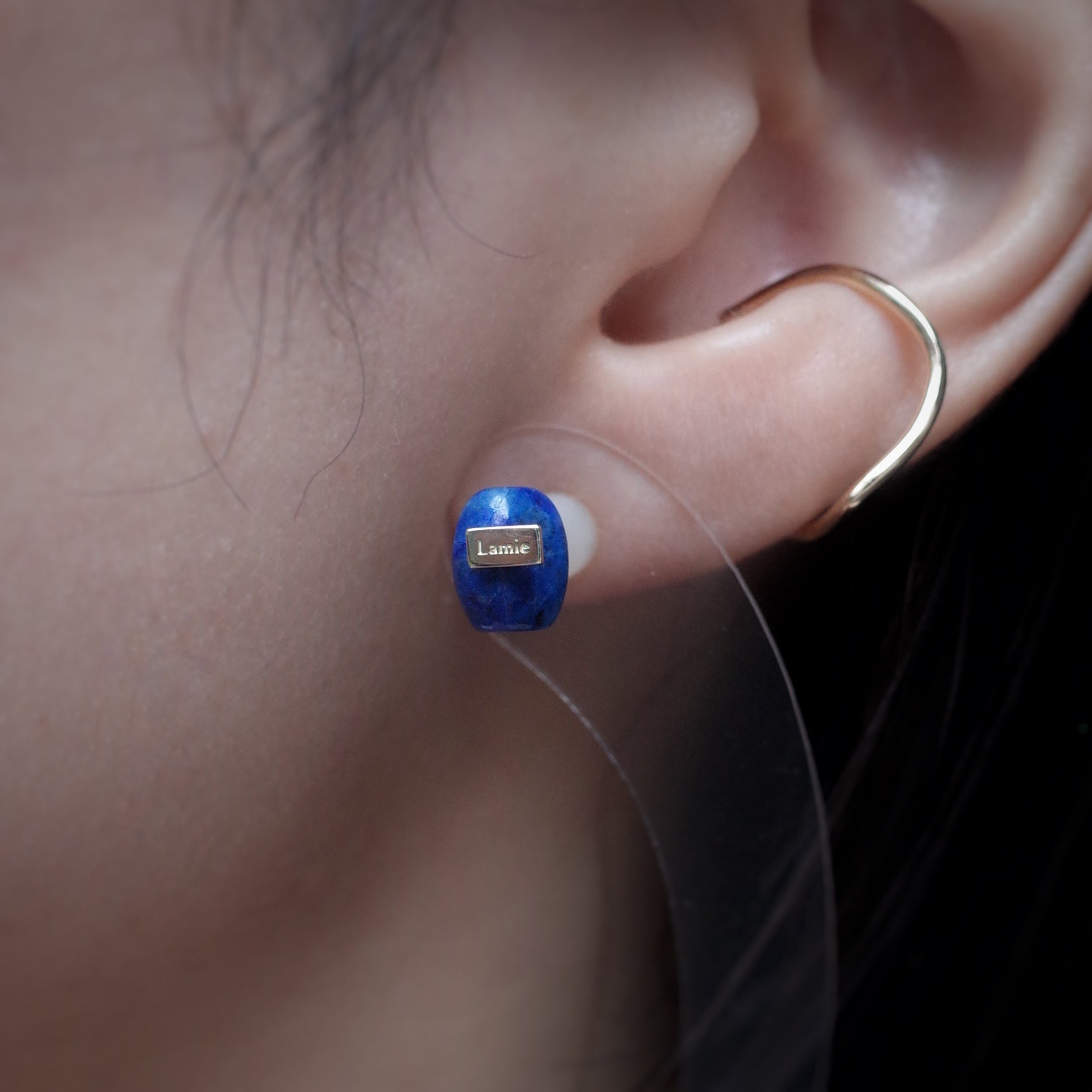 Bag ピアス  №8040/ Lapis lazuli