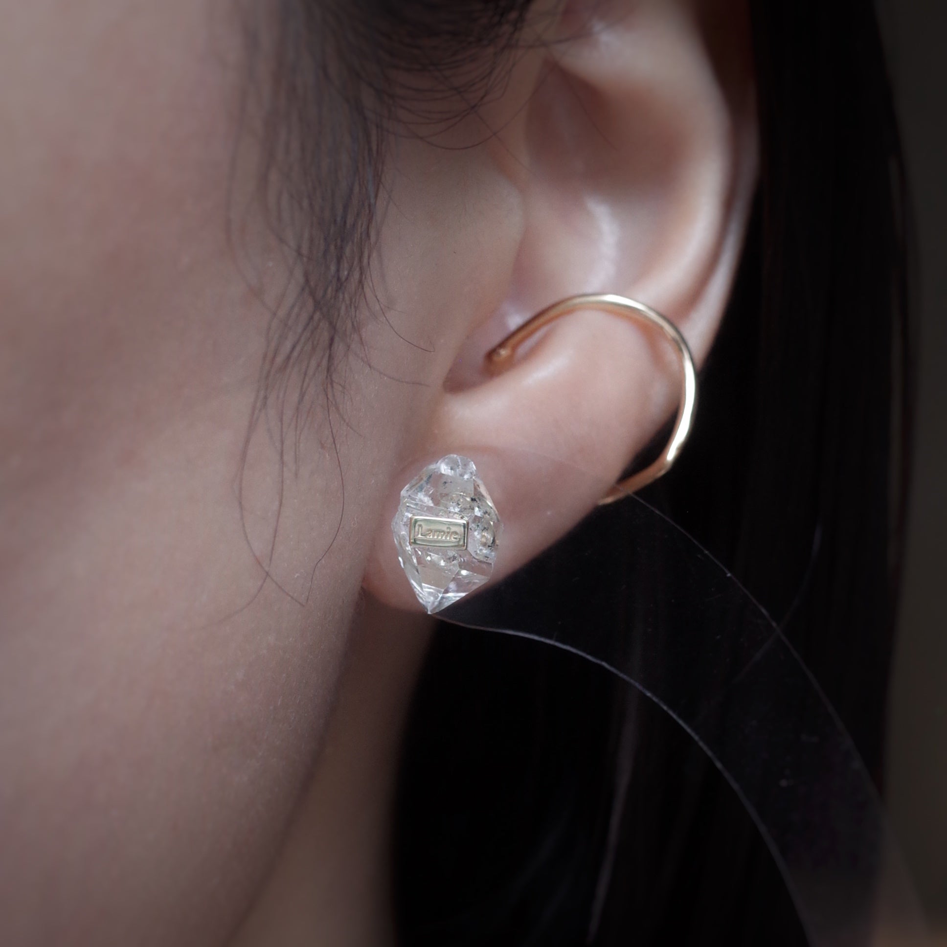Bag ピアス  №8043/ Oil in Quartz