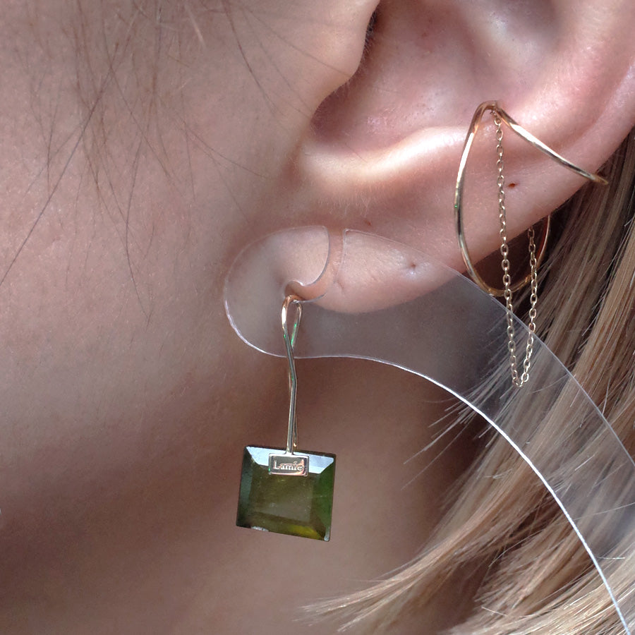 Bag Earrings No. 2033/ Tourmaline