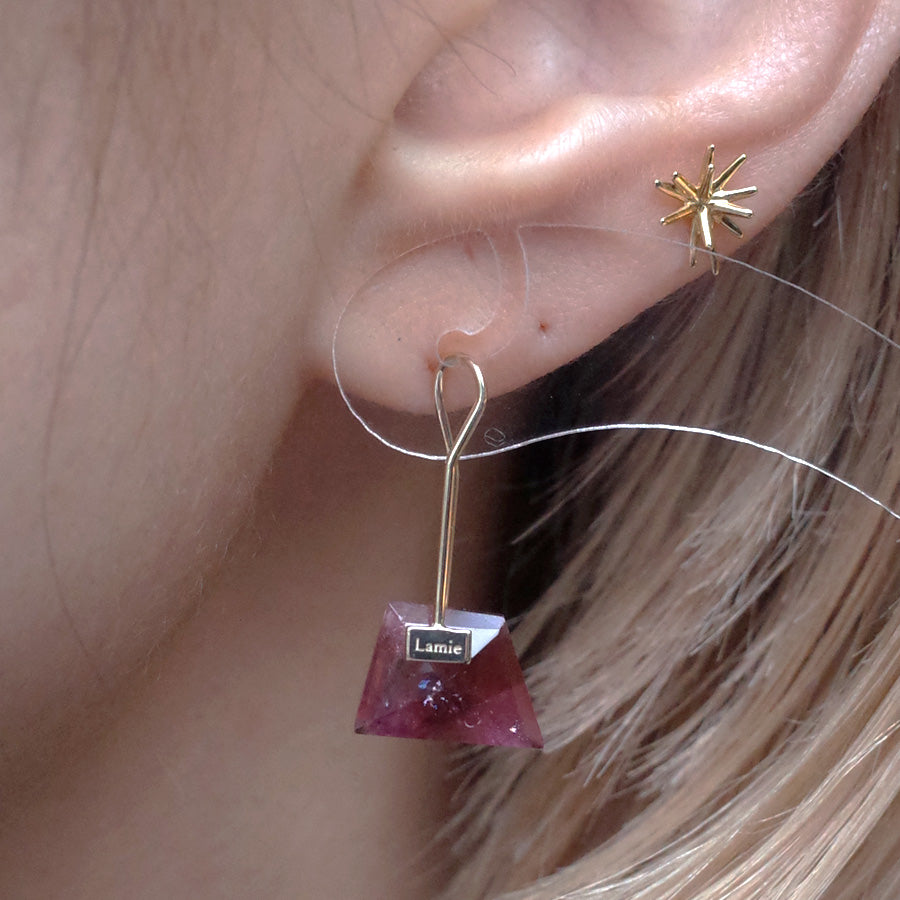 Bag Earrings No. 2033/ Tourmaline