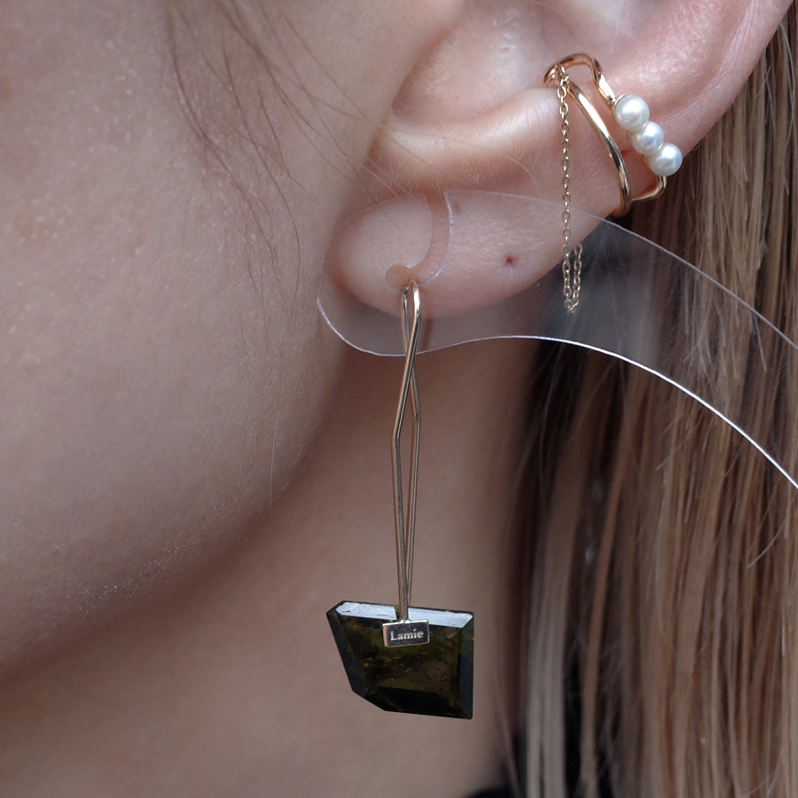 Bag Earrings No. 2033/ Tourmaline